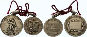 O4518 Lot Medaille Honneur Patrie Union Nationale Sociétés Tir Pau 1907 Argent