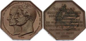 O4532 Medaille Octogonale Frères Rochefoucauld ducs de Doudeauville 1841-1842