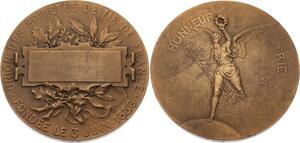O4545 Medaille Honneur Patrie Union Société Tir France 1886 Lenoir ->Make offer