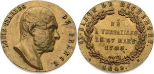 O4559 Medaille Louis Charles Ex Baron Richemont Versailles 1849 ->Make offer