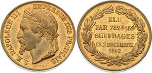 O4561 Medaille Napoléon III Elu Suffrages 1852 Dantzell SUP -> Make offer