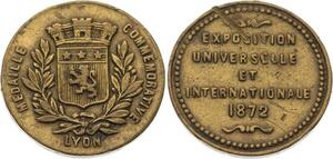 O4562 Medaille Commémorative Exposition Universelle Internationale Lyon 1872