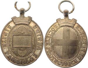 O4574 Medaille Société Protectrice Enfance Sinite Parvulos Venire 1873