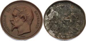 O4575 Rare Avers Napoléon III Barré en cuivre Poinçon Main Or ->M offre
