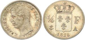 O4585 Rare 1/4 Franc Charles X 1828 A Paris Argent FDC ->M offre