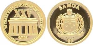 O4996 Samoa 5 Dollars 25 years Germany 2015 Or Gold 999% BE PF Proof