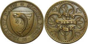 O5055 Medaille Société Historique Archéologique Forez La Diana Dauphin SUP