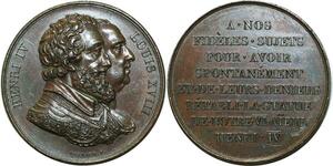 O5076 Medaille Henri IV Louis XVIII Retablissement statut Gayrard ->M offre