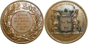 O5084 Rare Medaille Russia Bourges aux marins russes 15 octobre 1893 SUP+