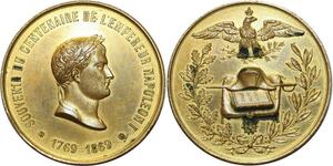 O5092 Medaille Souvenir 100 ans naissance Napoleon Empereur 1769 1869 SUP