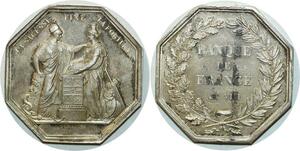 O5161 Rare Medaille Consulat Napoleon Banque France An VIII dumarest Argent SPL