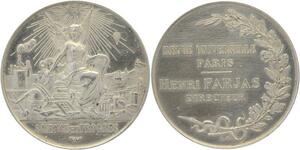 O5163 Medaille Science Progrès Henri Farjas Revue Univers. Paris Argent Silver