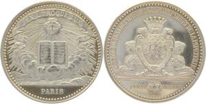 O5167 Medaille 1848 1852 Dantzell Librairie Papeterie Argent SUP ->Make offer