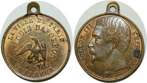 O5182 Medaille Louis Napoleon III Empereur 1852 SPL ->Make offer