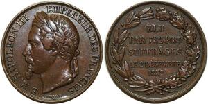 O5188 Medaille Napoleon III Dantzell Elu suffrages 1852 ->Make offer
