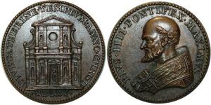 O5196 Medaglia Papal States Pio IV 1559-1565 Angelo Medici di Milano 1651 AU