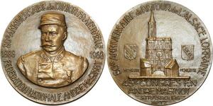 O5200 Coffret Medaille André Maginot 1888 1968 Alsace Lorraine 50 ans SPL