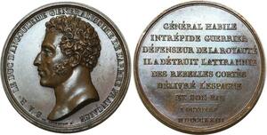 O5213 Rare Medaille duc Angoulème Cortès Spain Andrieu 1823 Desnoyers SPL