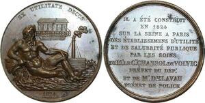 O5214 Rare Medaille Préfet Chabrol Volvic delavau 1824 Panisset Desnoyers SPL