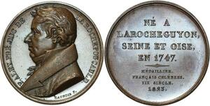 O5233 Rare Medaille duc de La Rochefoucauld Caunois 1823 Baron Desnoyers SPL