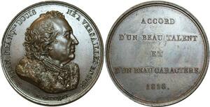 O5248 Rare Medaille J. François ducis 1733 1816 Poet Gatteaux Desnoyers SPL