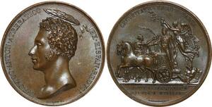 O5253 Rare Medaille Artois duc Angoulême Trocadéro Gayrard 1823 Desnoyers SPL