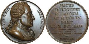 O5267 Scarce German Medal Theotimus Gellertus Brandt 1821 Baron Desnoyers SPL