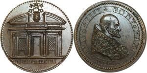 O5274 Rare Medal Vatican Papal States Pie IV Virgini Matri Baron Desnoyers SPL