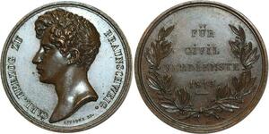 O5278 Scarce German Medal Herzog Braunschweig 1815 Leveque Baron Desnoyers UNC