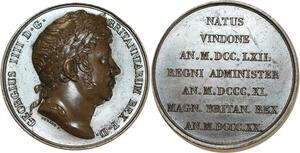 O5298 Scarce Medal Georges IV King UK durand Baron Desnoyers SPL ->Make offer