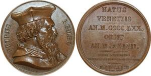 O5314 Scarce Italian Medal Pietro Bembo Veyrat Cardinal 1470 1547 Desnoyers SPL