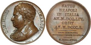 O5320 Rare Medal Dominicus Cimarosa Italy 1749 1801 Barre Desnoyers SPL