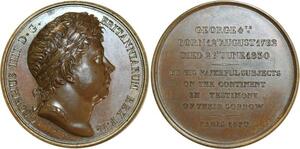 O5324 Scarce Medal Georges IV King UK durand Baron Desnoyers SPL ->Make offer