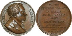 O5329 Switzerland Medal Albrecht von Haller 1708 1777 Caqué Baron Desnoyers SPL