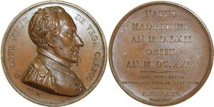 O5330 Scarce Medal Roga.Lope Vega 1562 1635 Writer Rogat Baron Desnoyers SPL