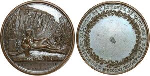 O5333 Rare Medaille Premier Empire Athénée Vaucluse 1811 Andrieu Desnoyers SPL