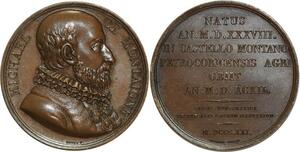 O5339 Rare Medaille Michel de Montaigne Gatteaux 1817 Baron Desnoyers SPL