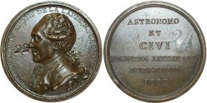 O5344 Rare Medaille astronome LeFrançois Lalande 1783 Gatteaux Desnoyers SUP