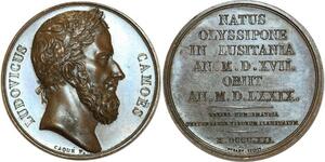 O5346 Rare Medaille Louis de Camoes Portugal 1821 Caqué Baron Desnoyers SPL