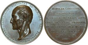 O5347 Rare Medaille Cartellier école Beaux arts Domard 1831 Baron Desnoyers SPL