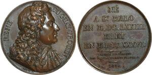 O5349 Rare Medaille Uniface René du Guay Trouin Caqué Baron Desnoyers SPL