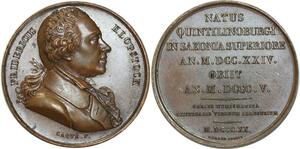 O5361 Rare Medaille Friedrich Gottlieb Klopstock 1820 Caqué Baron Desnoyers SPL