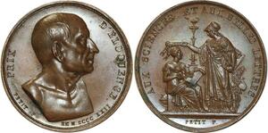 O5362 Rare Medaille Prix D'éloquence 1822 Sciences Belles Lettres Desnoyers SPL