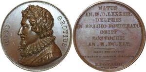 O5368 Scarce Medal Holland Hugo Grotius Advocate Caqué Baron Desnoyers SPL