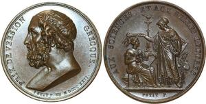 O5370 Rare Medaille Prix de Version Grecque Petit 1822 Baron Desnoyers SPL