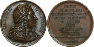 O5376 Rare Medaille Jean de la Fontaine 1821 Caqué Baron Desnoyers SPL