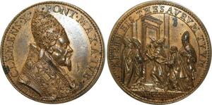 O5377 Scarce Medal Papal Clemens X Santa Vaticana 1675 Baron Desnoyers SUP