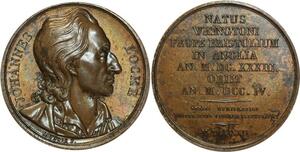 O5379 Scarce Medal British Locke Jean Caunois 1819 Baron Desnoyers SUP