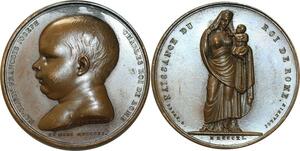 O5408 Rare Medaille Napoleon I Naissance Roi Rome 1811 Andrieu Desnoyers SPL