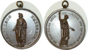 O5416 Rare Medaille Napoleon I Napoleon Code Civil 1804 Baron Desnoyers SPL
